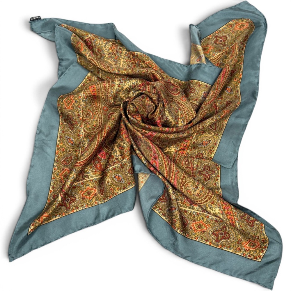 Vintage Liberty Silk Scarf 31"x33" Paisley Boho Grandmacore Equestrian Luxury